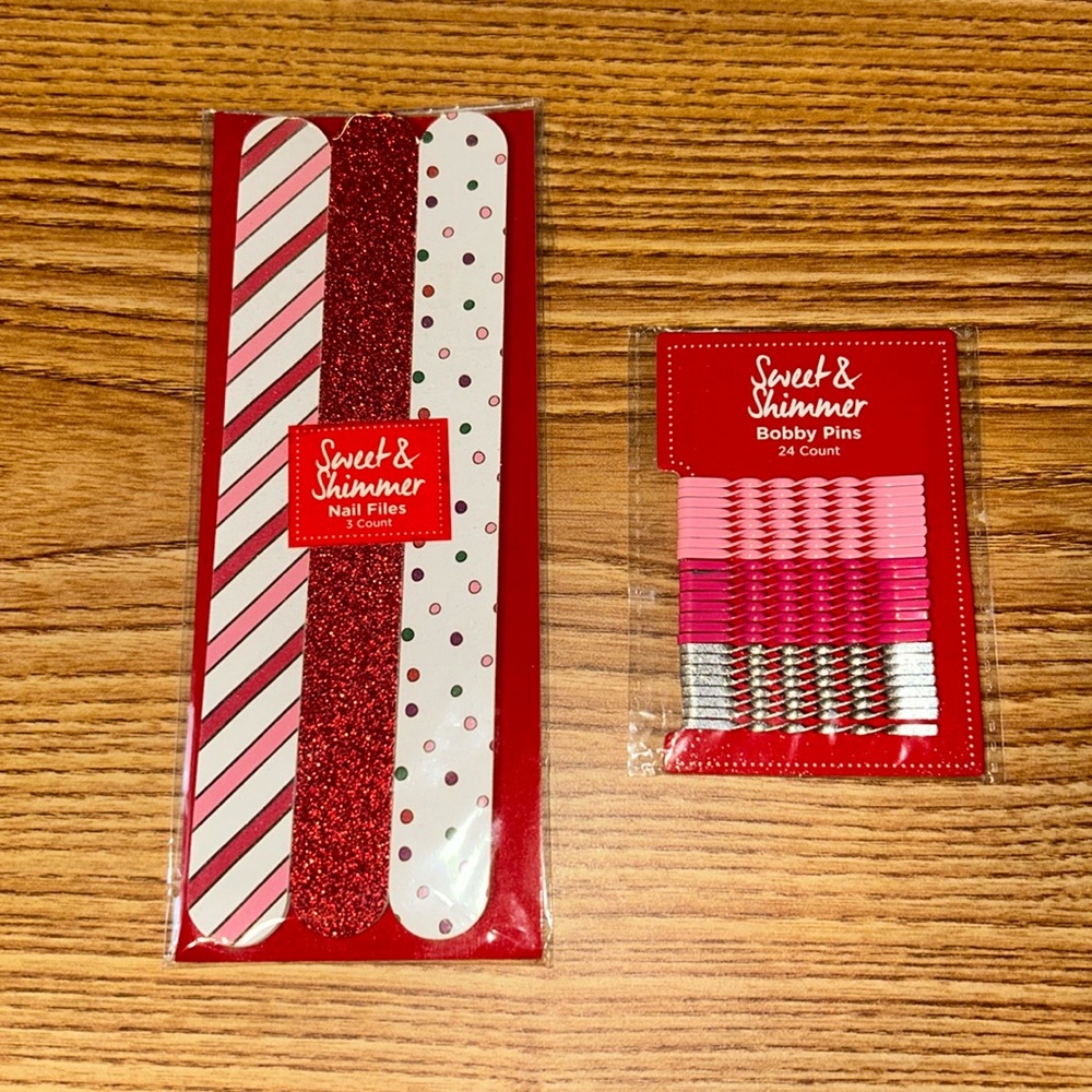 Sweet & Shimmer Nail Files (3) and Bobby Pins (24)